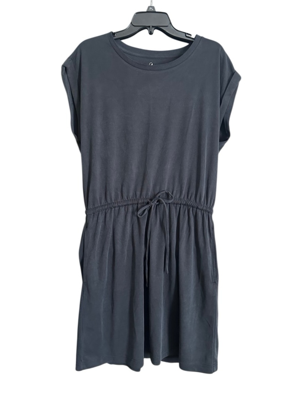 Lou & Grey Casual Black Drawstring Waist Women's Dress. Size Large